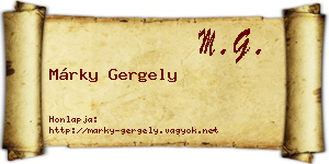 Márky Gergely névjegykártya