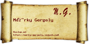 Márky Gergely névjegykártya